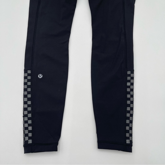 Lululemon Speed Tight Leggings Size 6 Checkered Reflective Black Compression - Picture 9 of 14